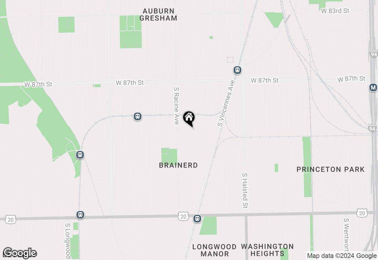 Map of 1114 W 90th Street, Chicago, IL 60620