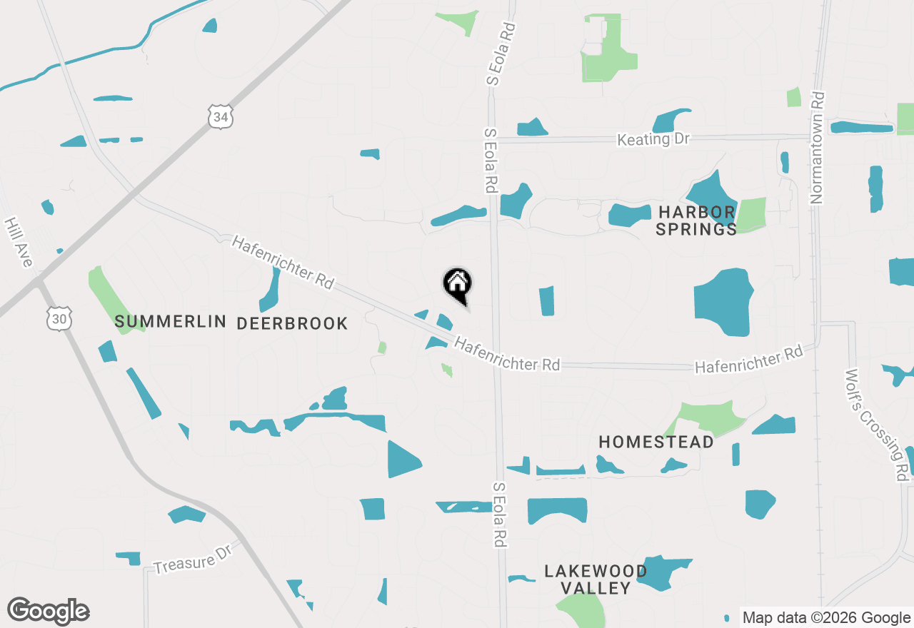 Map of 2392 Oakfield Court, Aurora, IL 60503