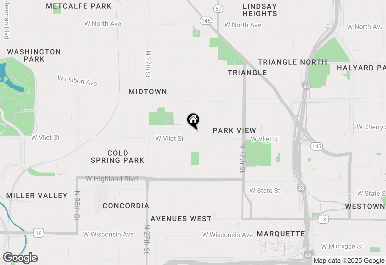 Map of 1424 N 23rd St, Milwaukee, WI 53205