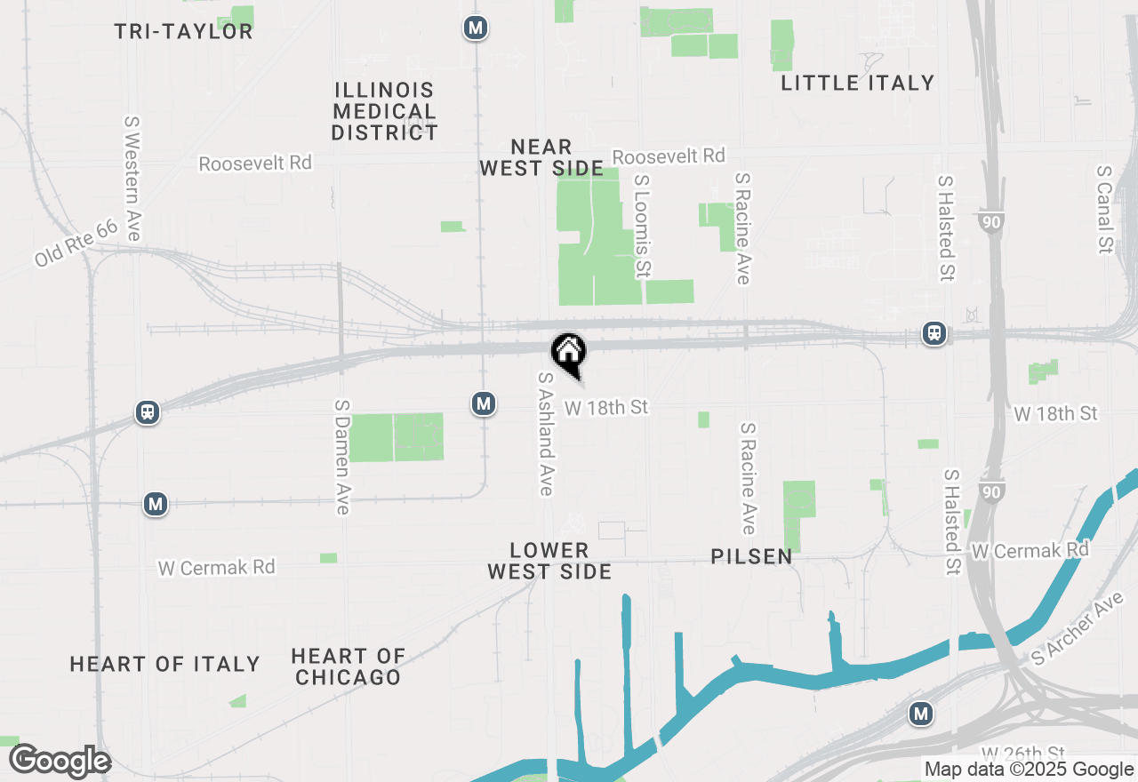 Map of 1533 W 17th Street #2R, Chicago, IL 60608
