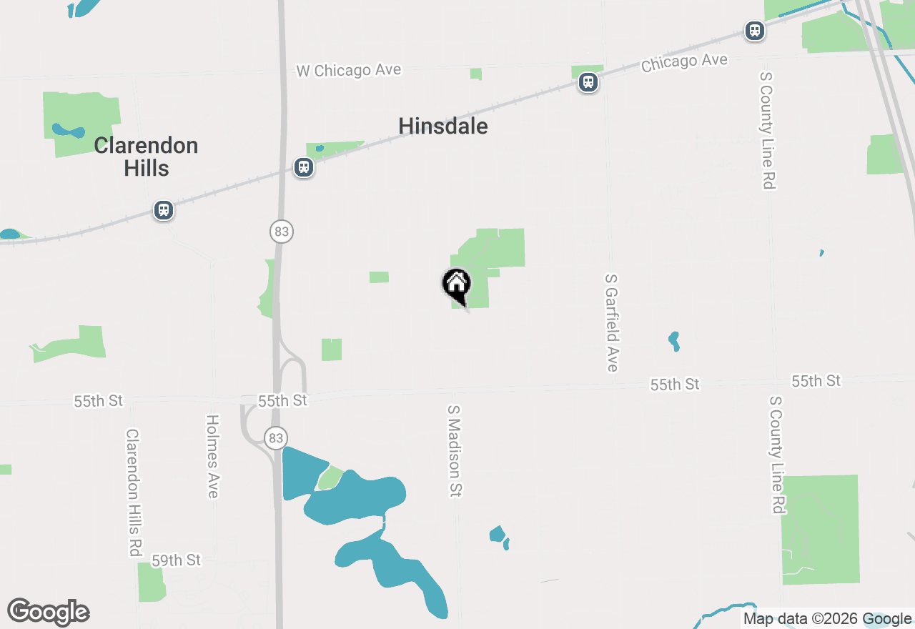Map of 801 S Madison Street, Hinsdale, IL 60521