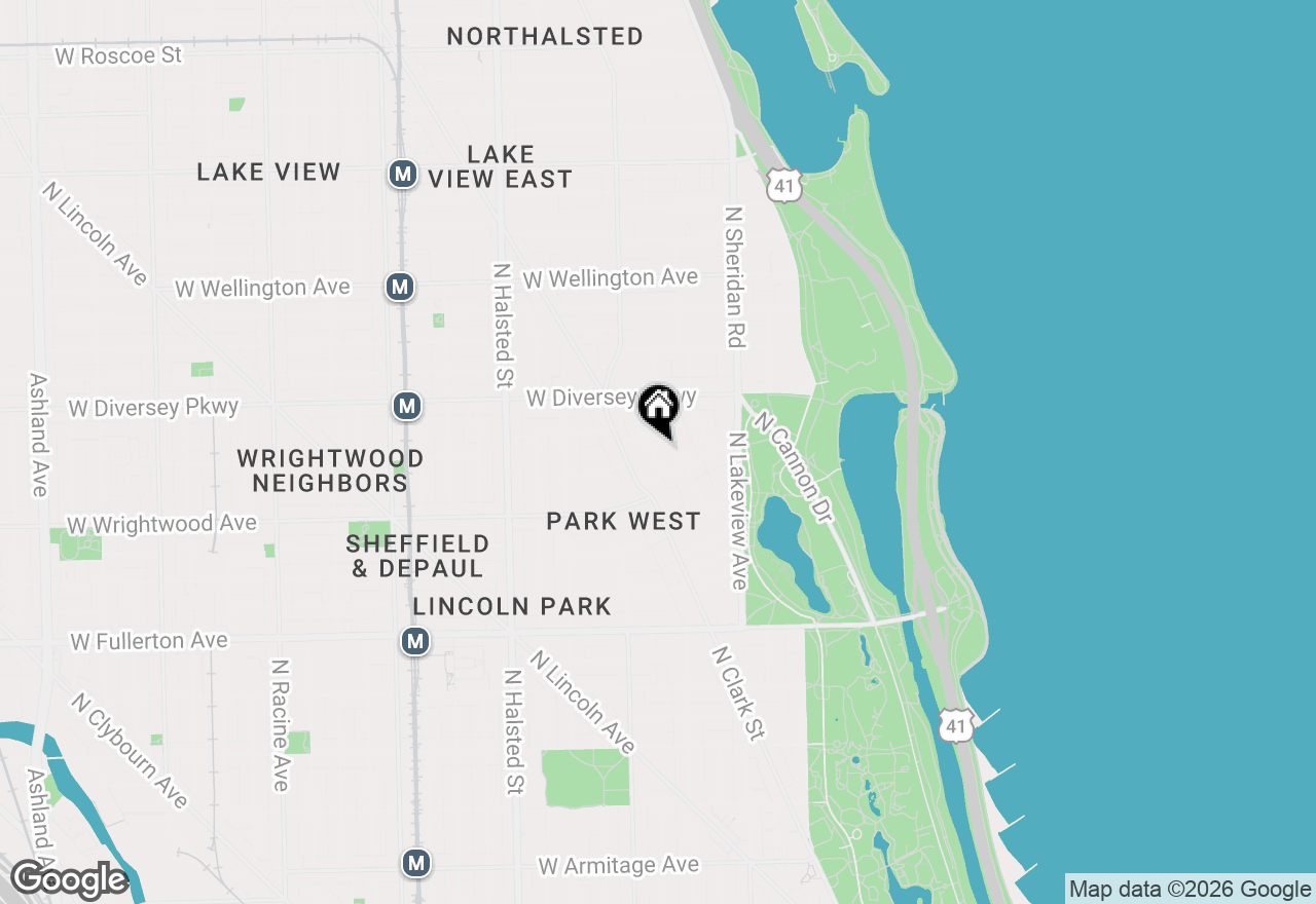 Map of 2728 N Hampden Court #1406, Chicago, IL 60614