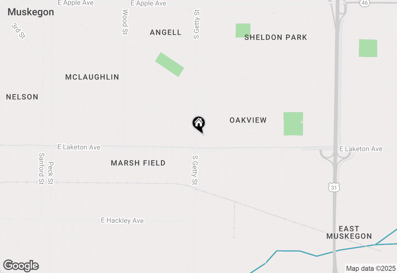 Map of 1734 S Getty Street, Muskegon, MI 49442