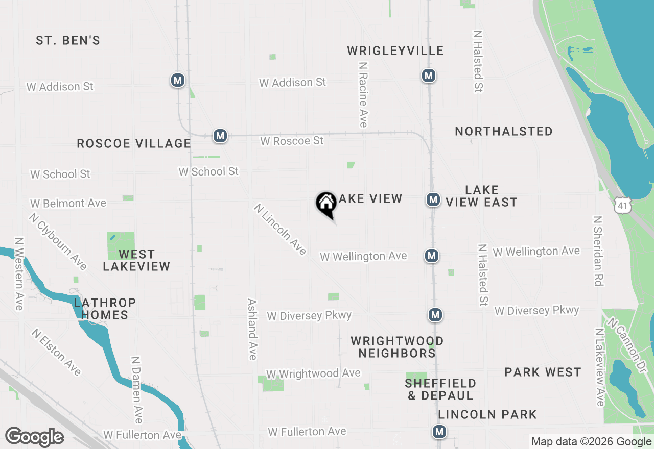 Map of 1322 W Barry Avenue, Chicago, IL 60657