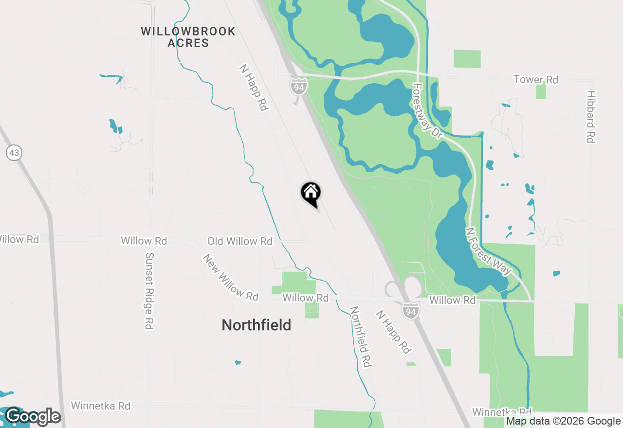 Map of 566 Earl Drive, Northfield, IL 60093