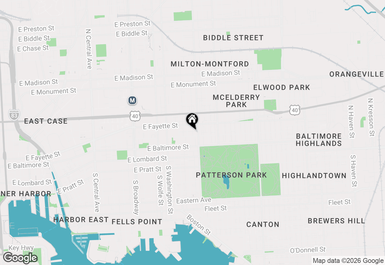 Map of 106 N Madeira Street, Baltimore, MD 21231