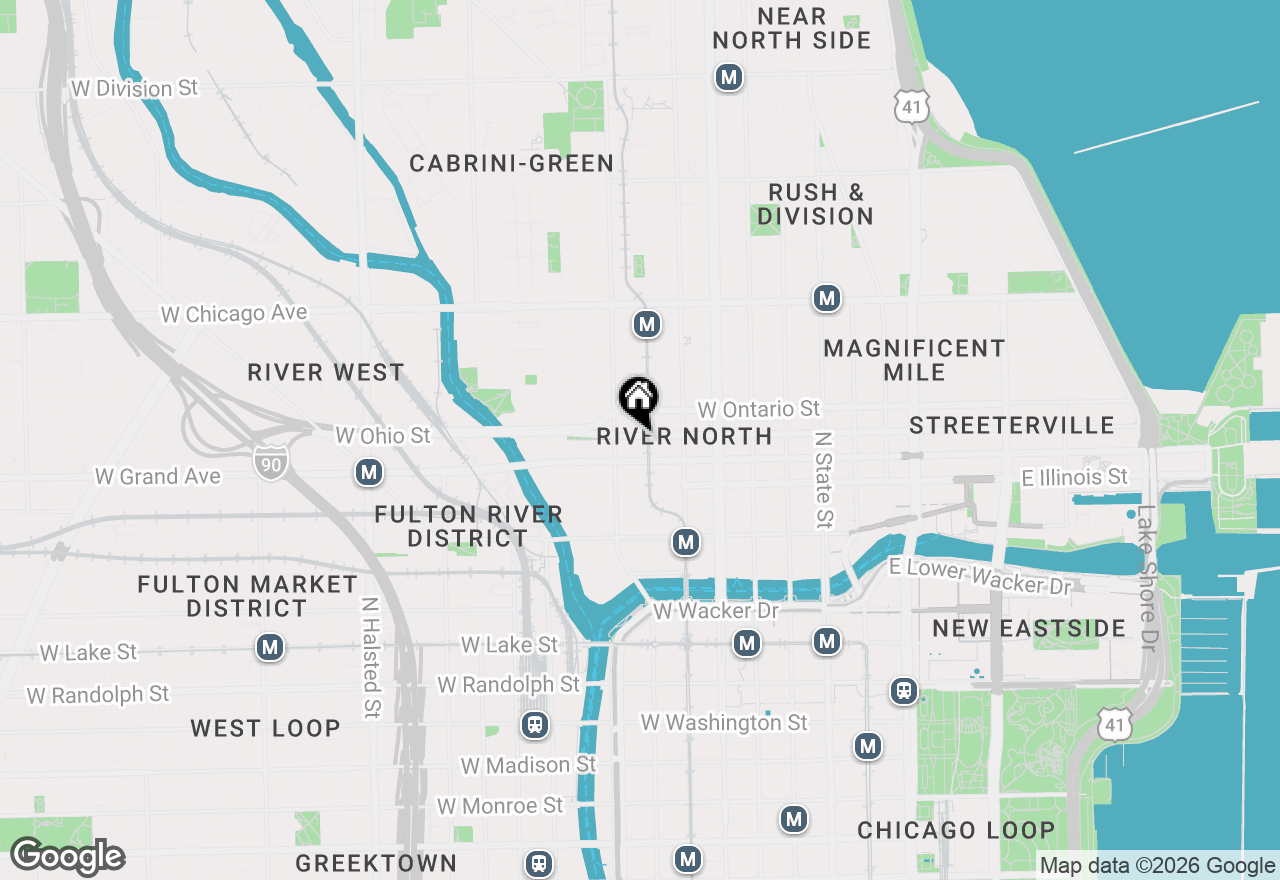 Map of 303 W Ohio Street #2605, Chicago, IL 60610