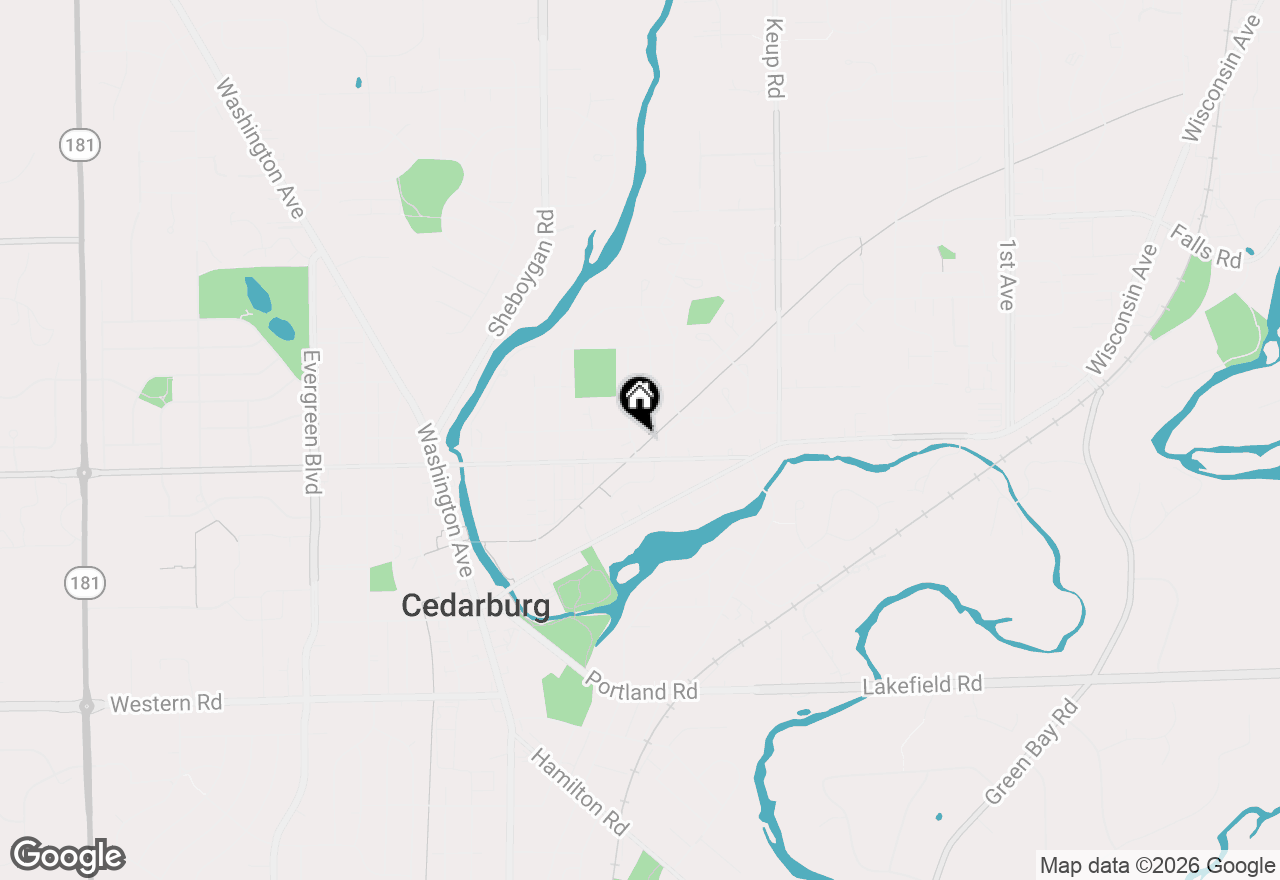 Map of W56N710 Hawthorne Ave, Cedarburg, WI 53012