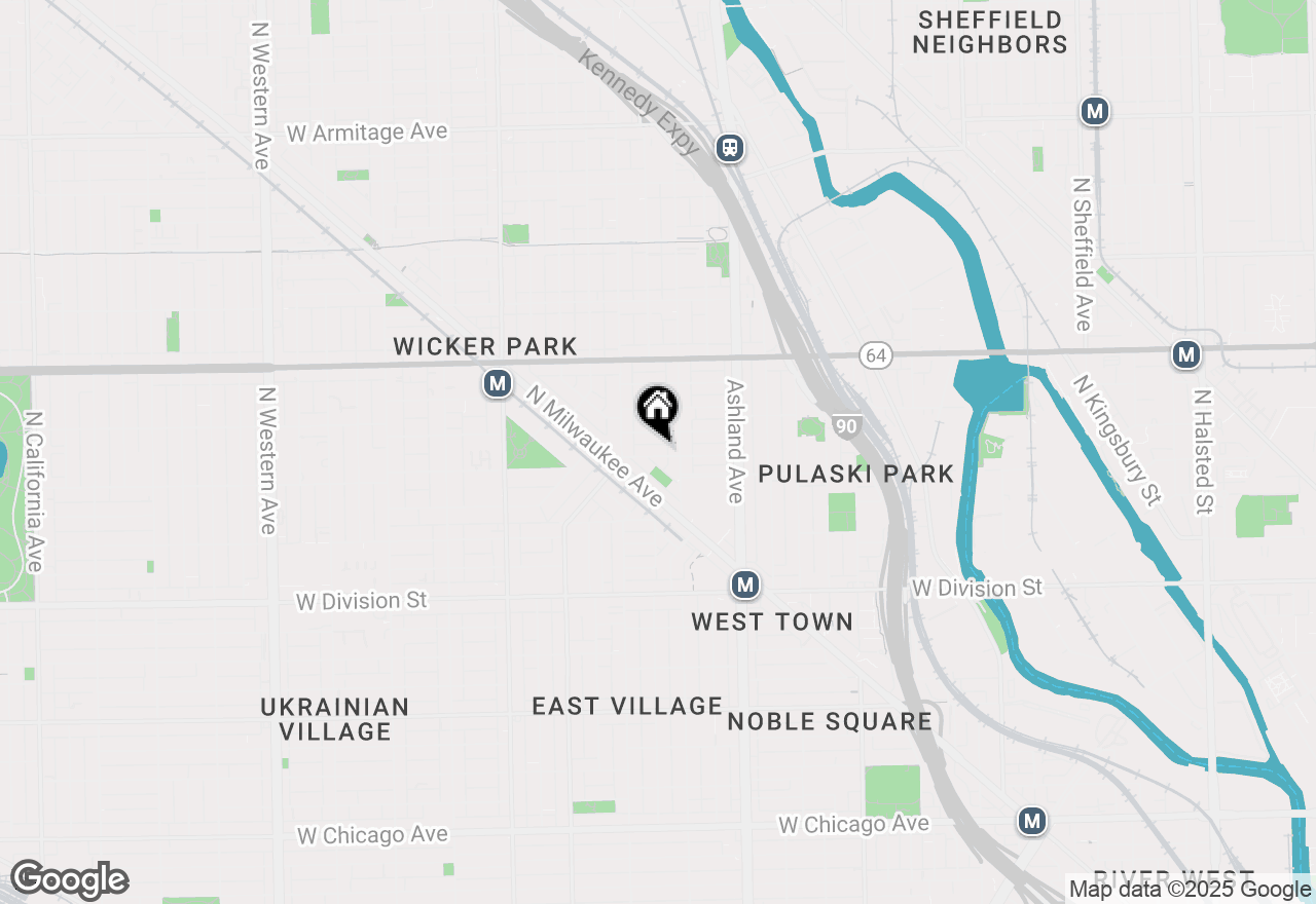 Map of 1722 W Beach Avenue #2, Chicago, IL 60622