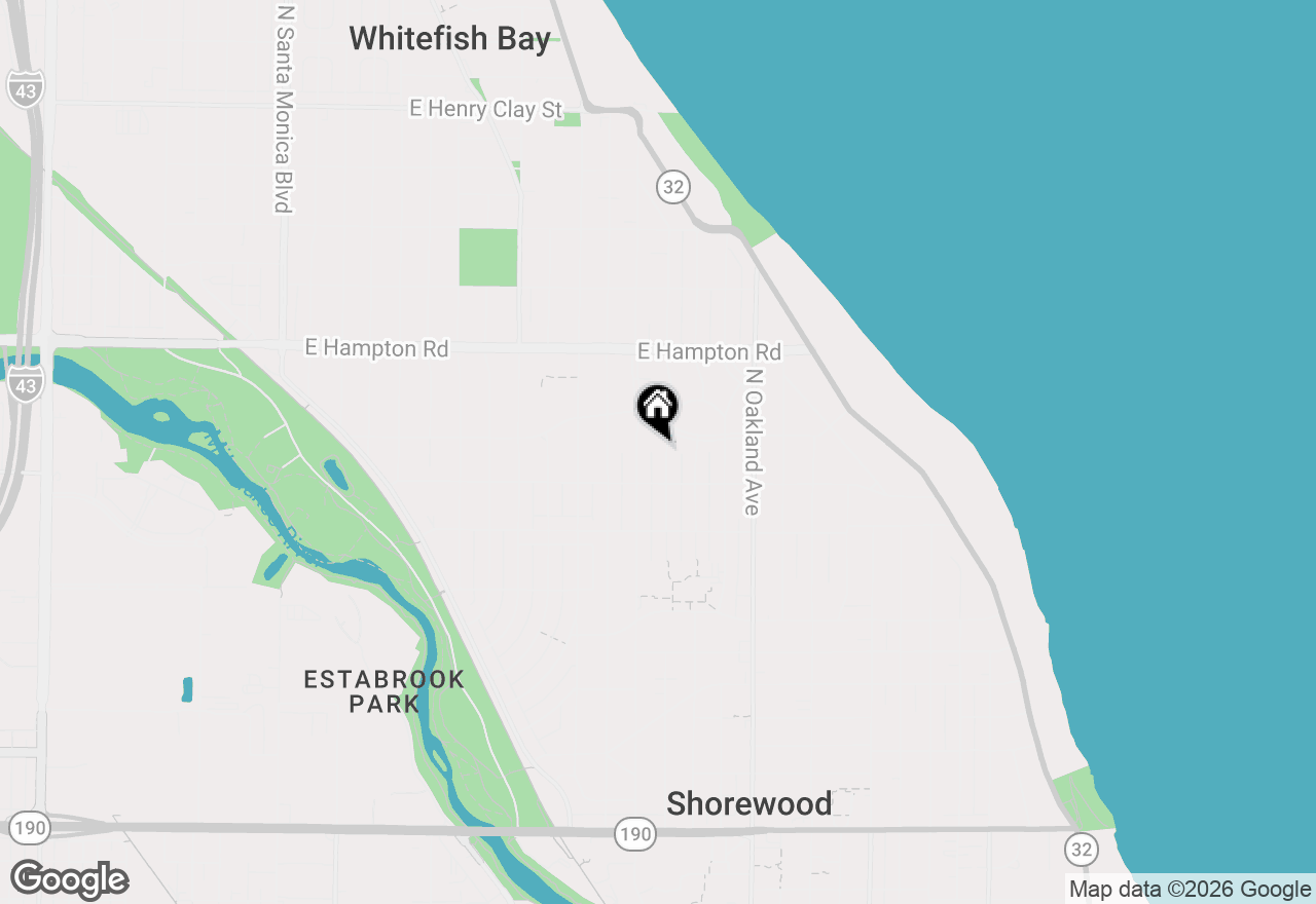 Map of 4639 N Larkin St, Whitefish Bay, WI 53211