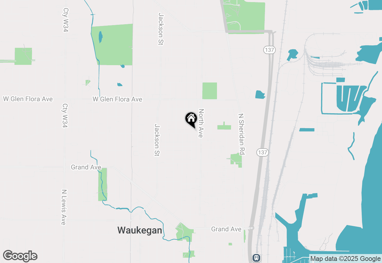 Map of 602 W Ridgeland Avenue, Waukegan, IL 60085