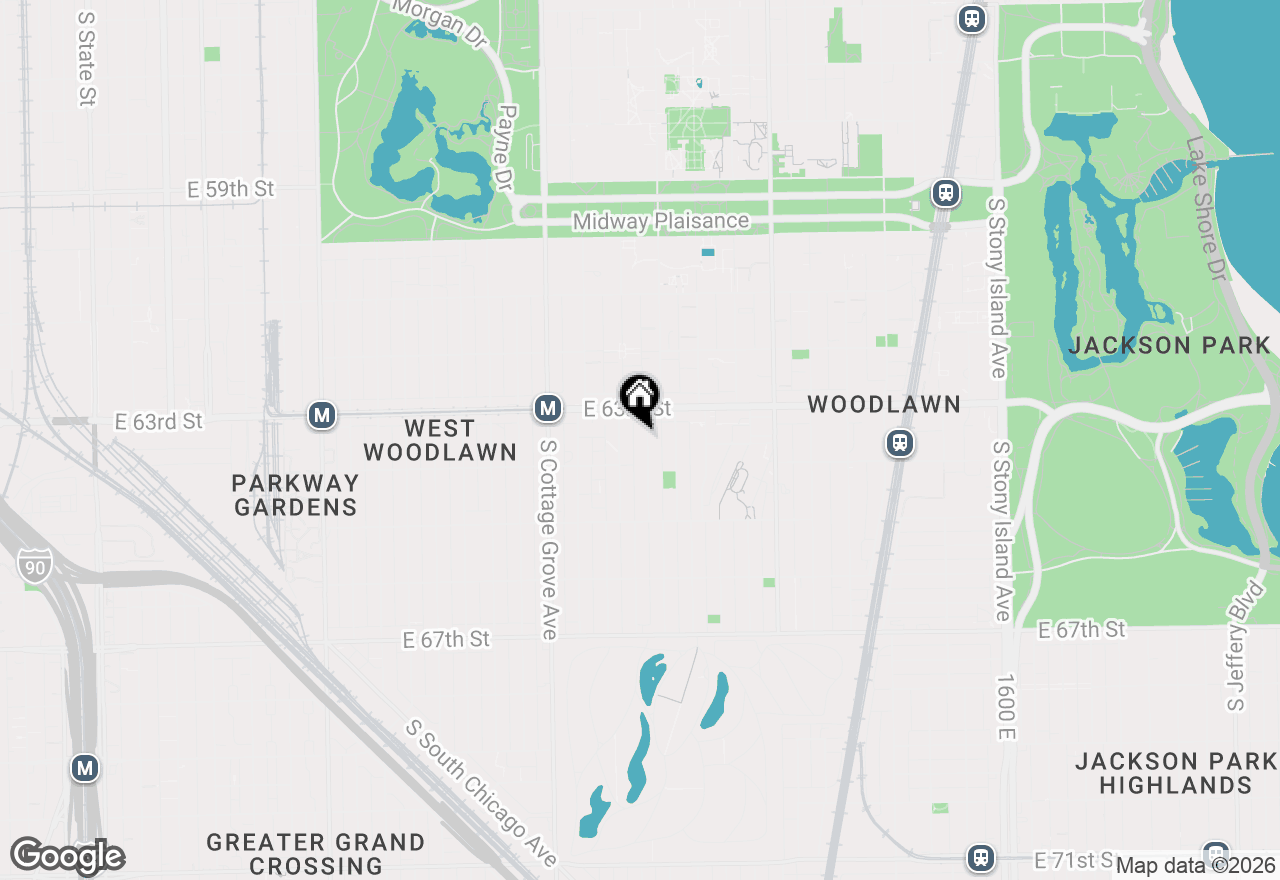 Map of 6332 S Ingleside Avenue #3, Chicago, IL 60637