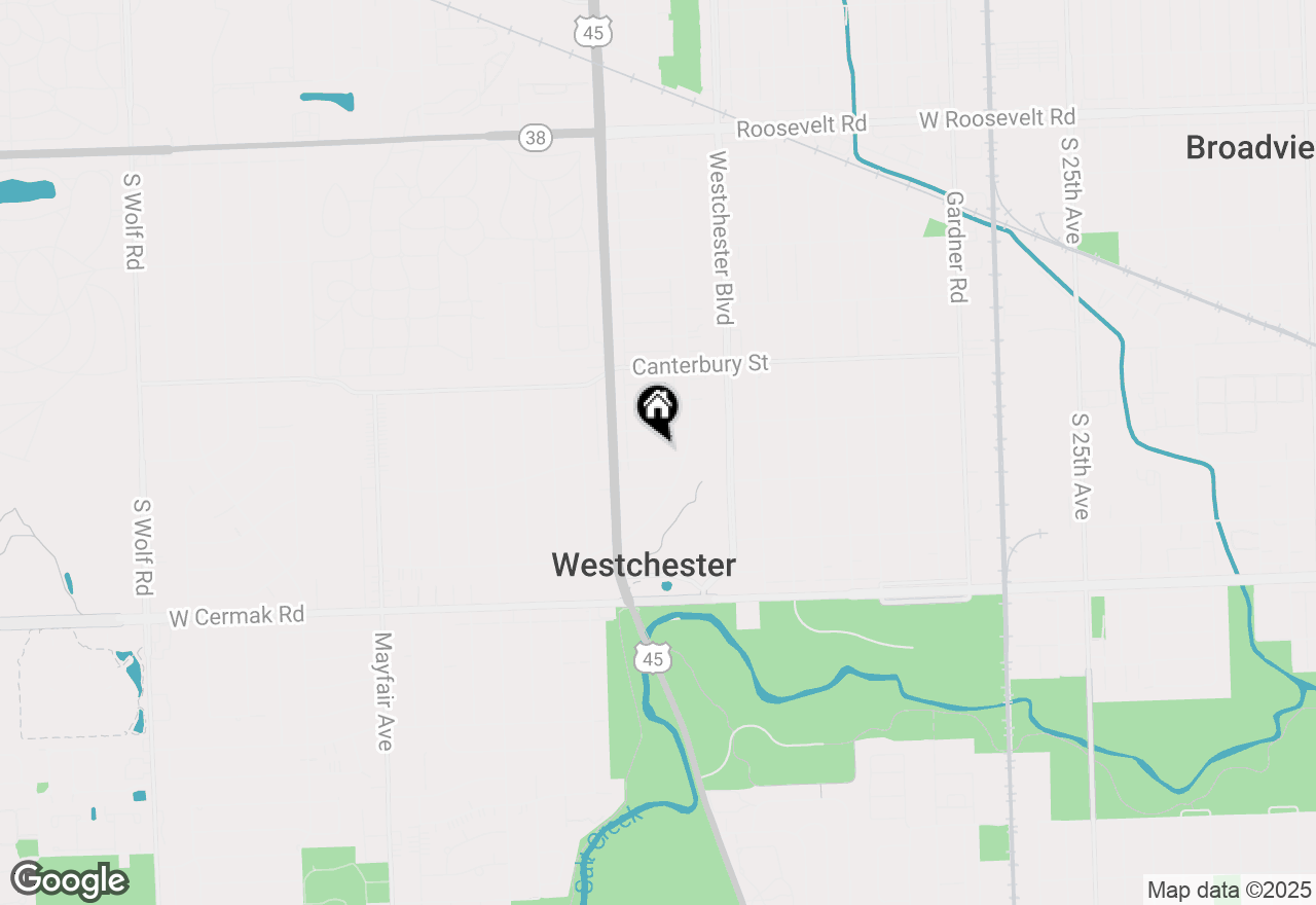 Map of 10310 Oxford Street, Westchester, IL 60154