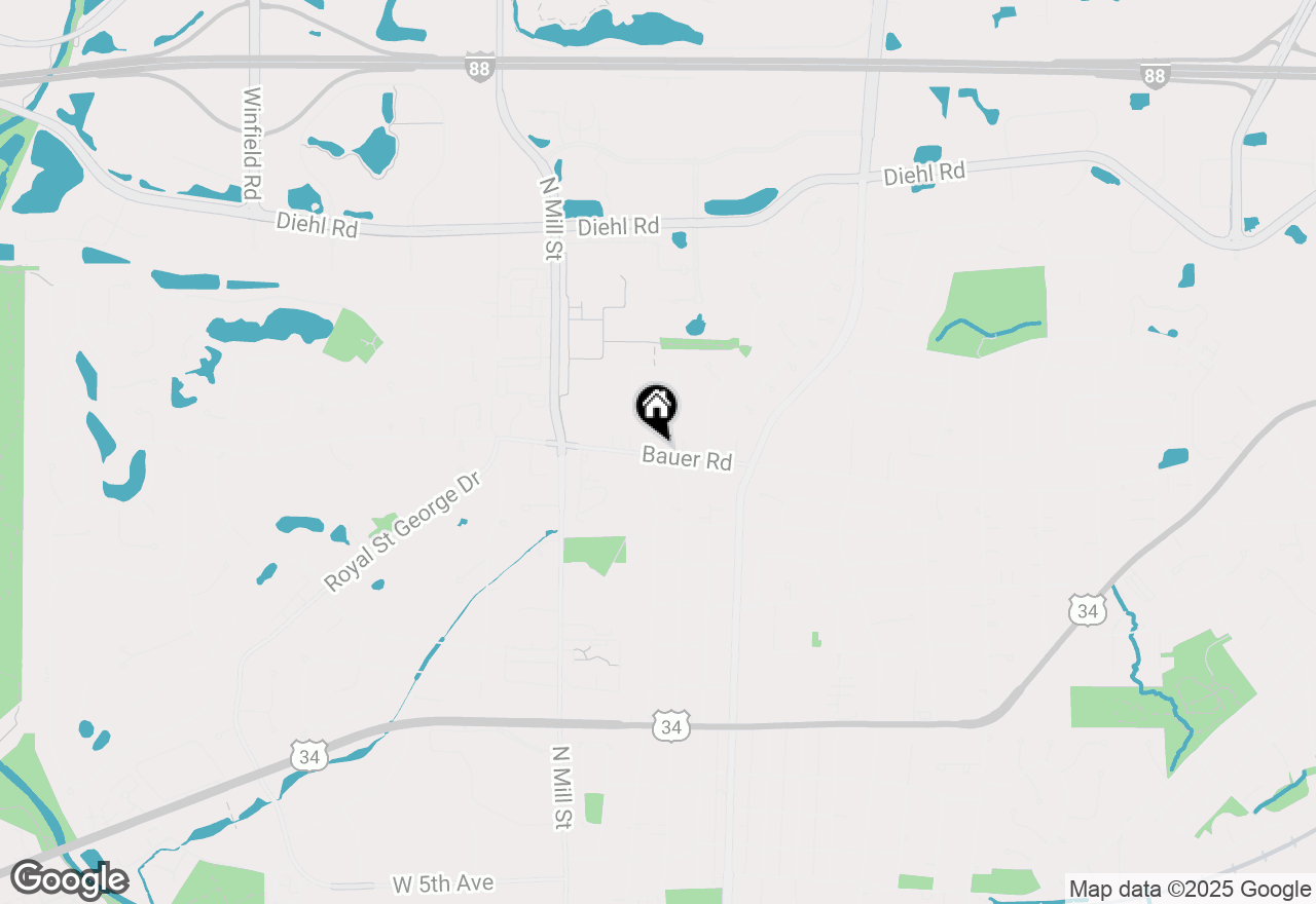 Map of 223 W Bauer Road, Naperville, IL 60563