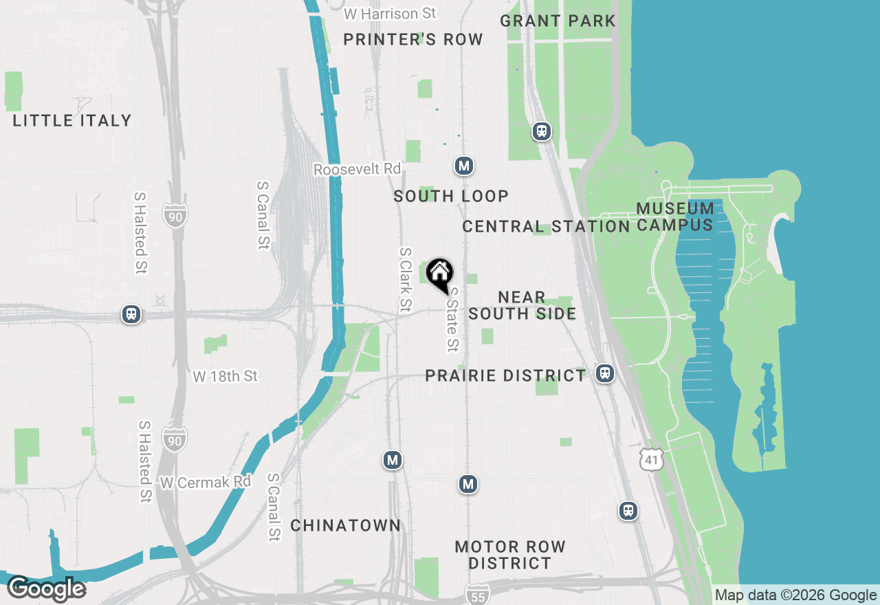 Map of 1530 S State Street #14N, Chicago, IL 60605