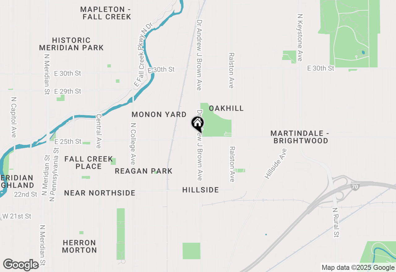 Map of 1322 E 25th Street, Indianapolis, IN 46205