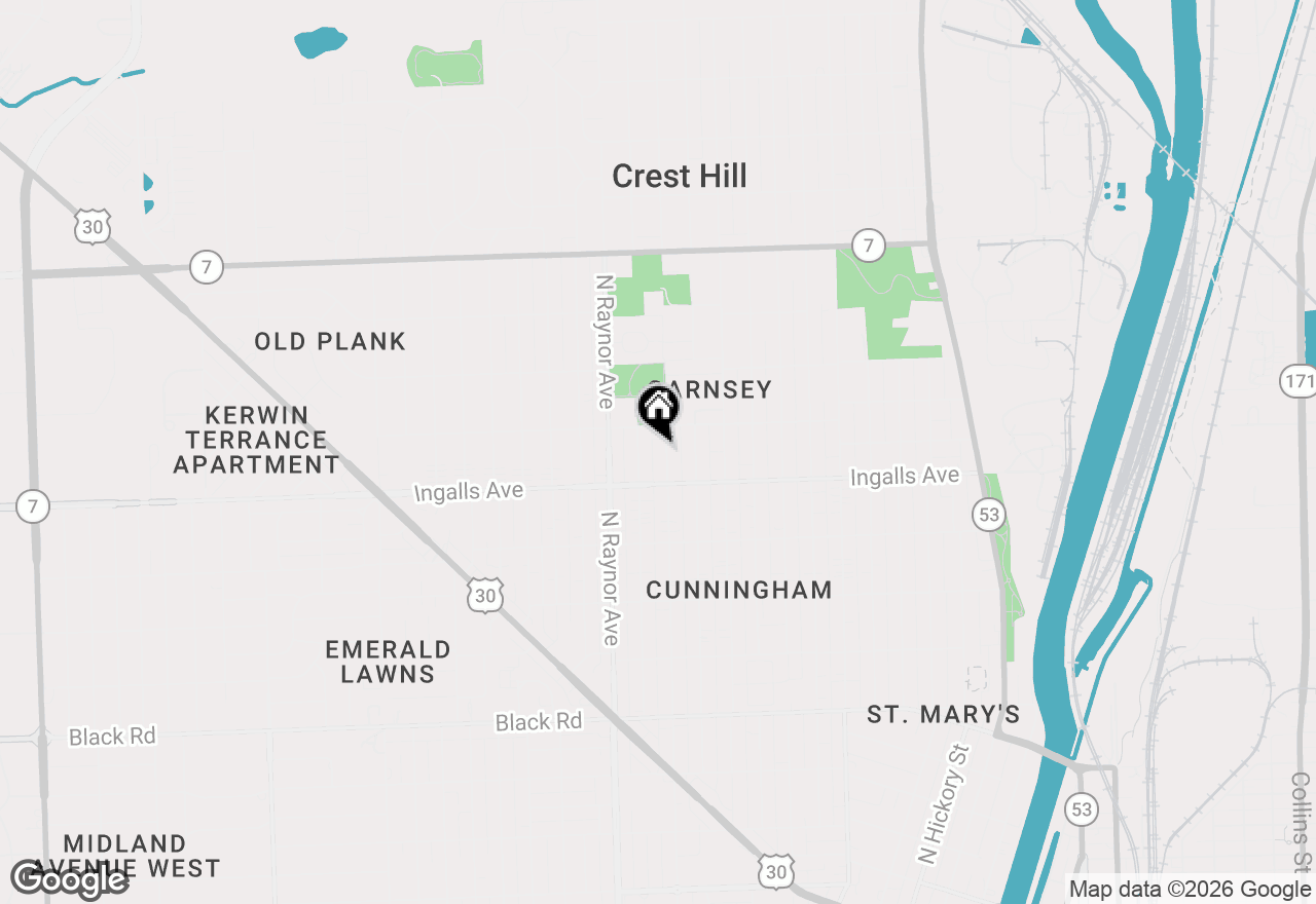 Map of 1215 Wilcox Street, Joliet, IL 60435