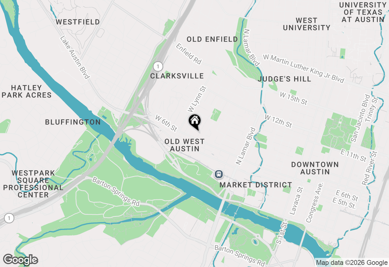 Map of 605 Oakland Ave, Austin, TX 78703