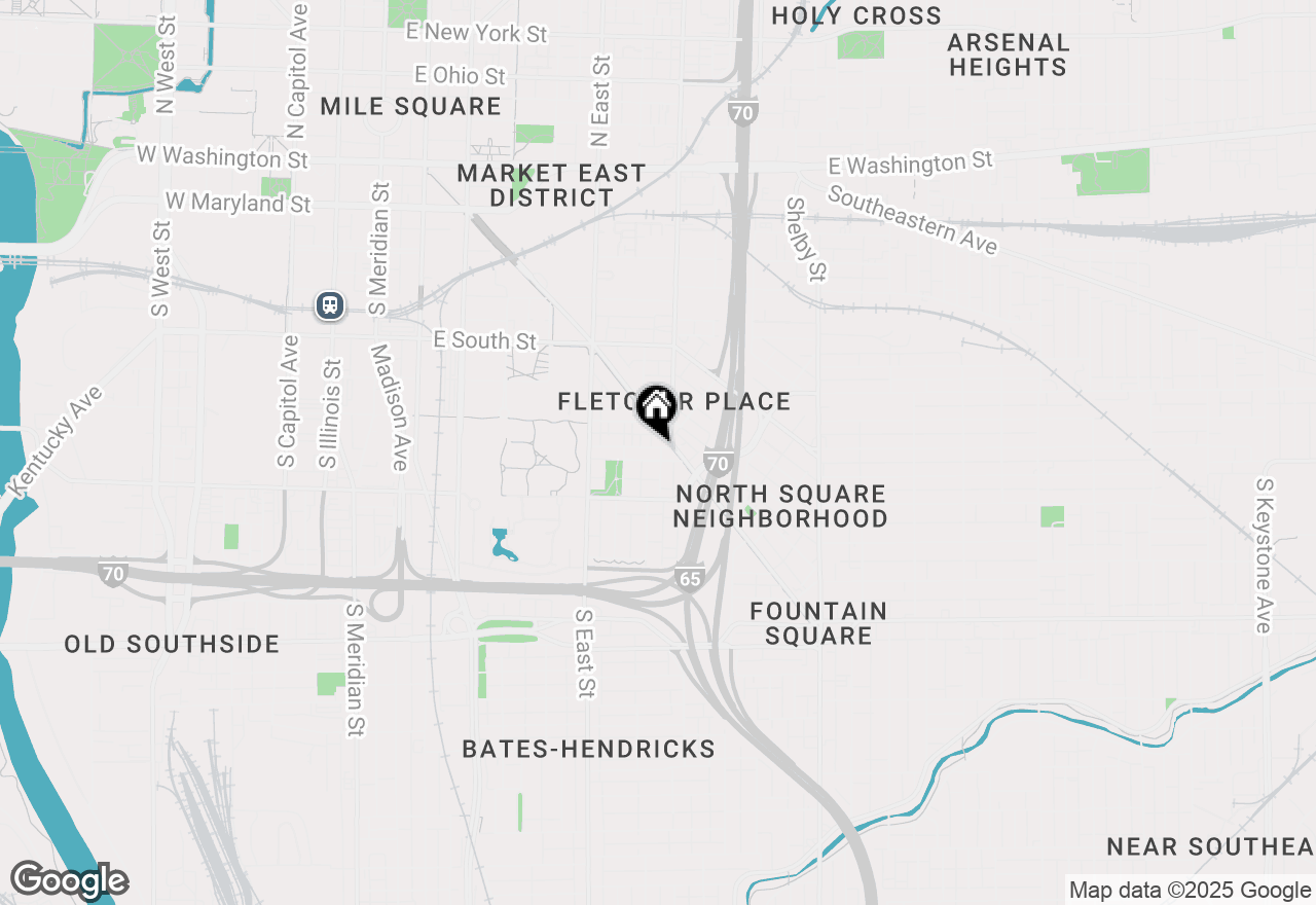 Map of 639 Stevens Street, Indianapolis, IN 46203