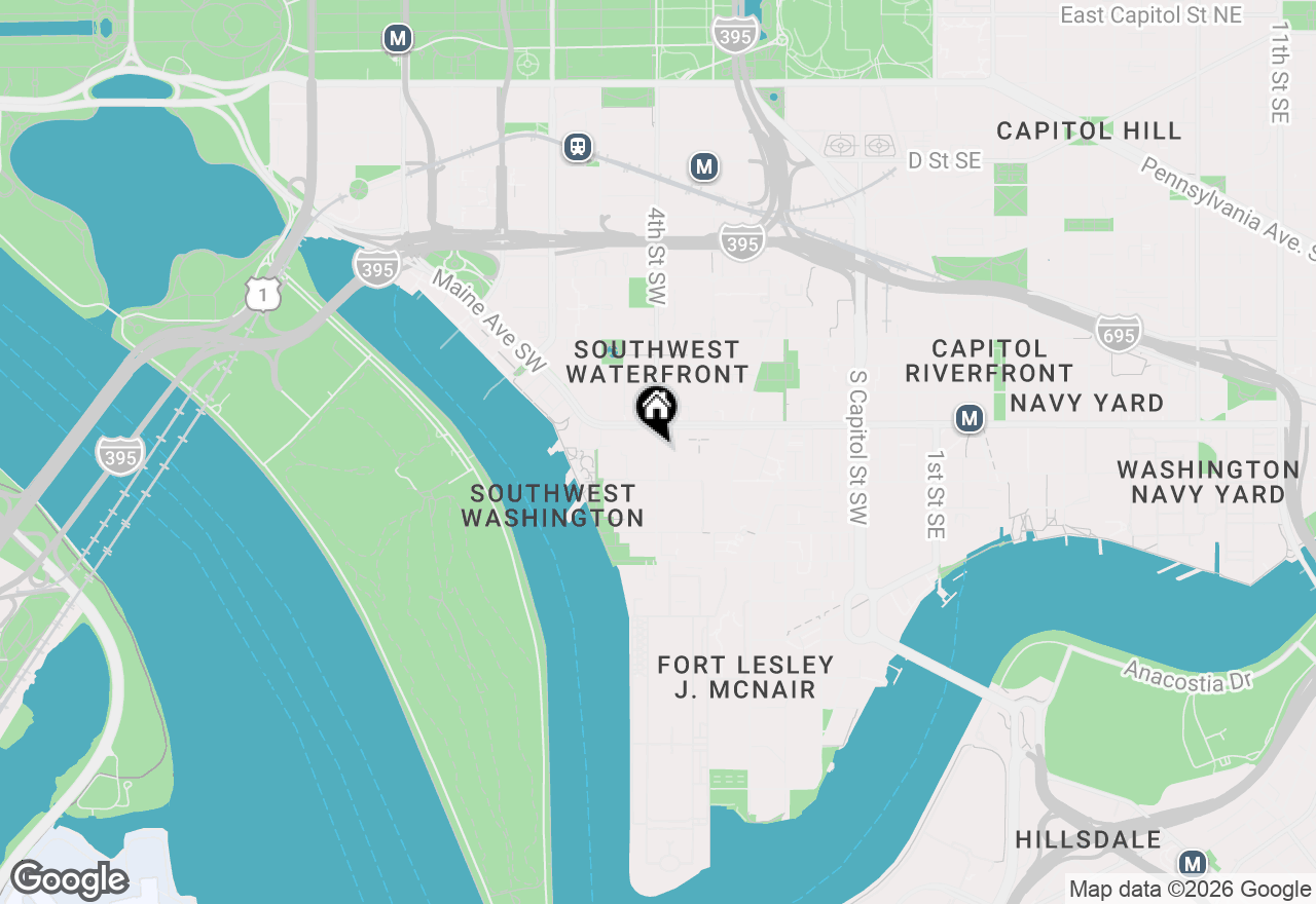 Map of 1245 4th Street Sw #E800, Washington, DC 20024