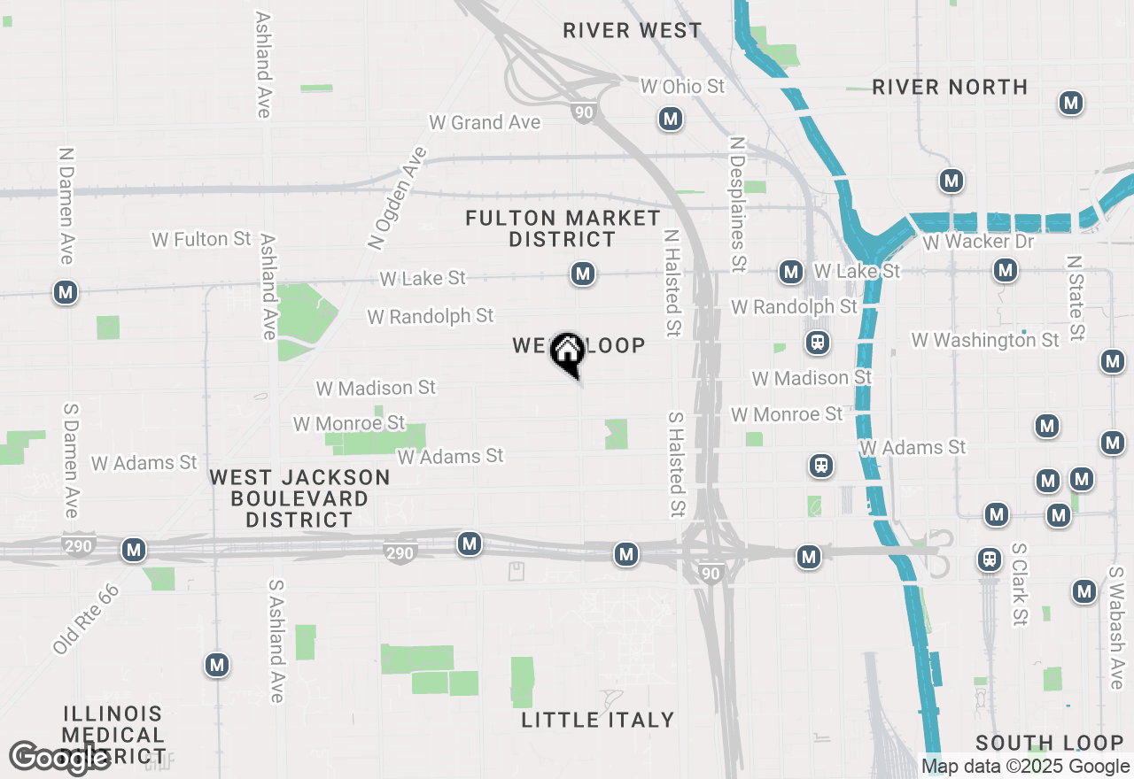 Map of 1001 W Madison Avenue #708, Chicago, IL 60607