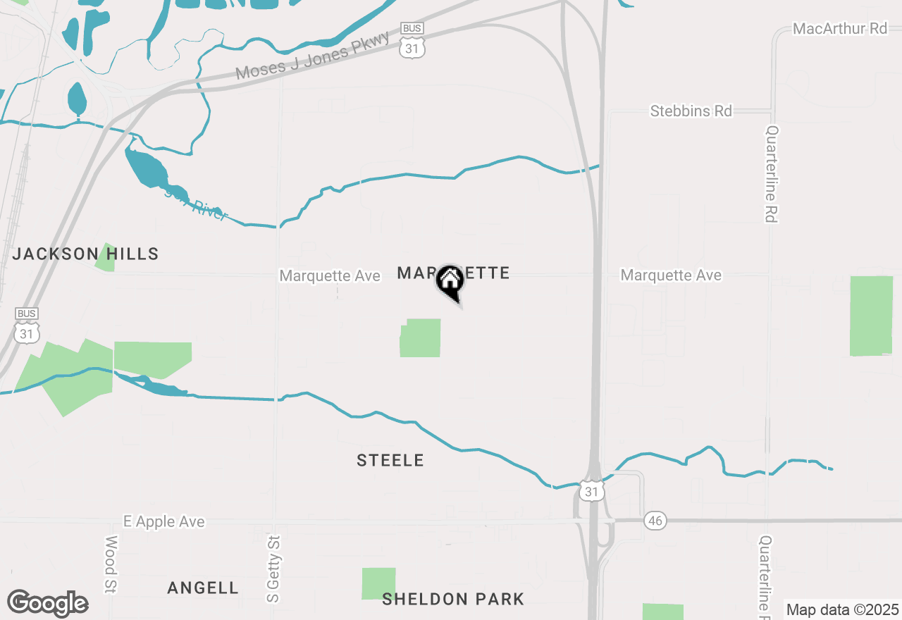 Map of 1226 James Avenue, Muskegon, MI 49442