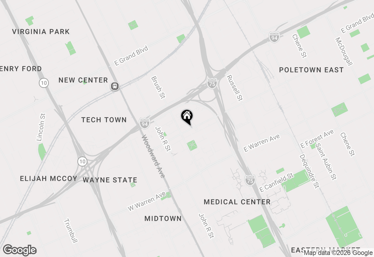 Map of 459 E Ferry Street, Detroit, MI 48202