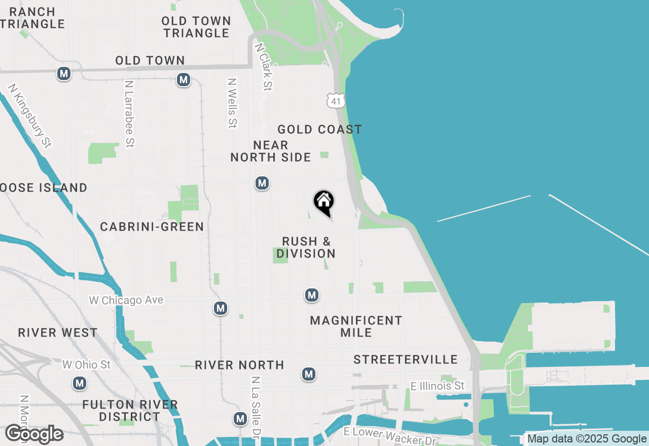 Map of 33 E Bellevue Place #3W, Chicago, IL 60611