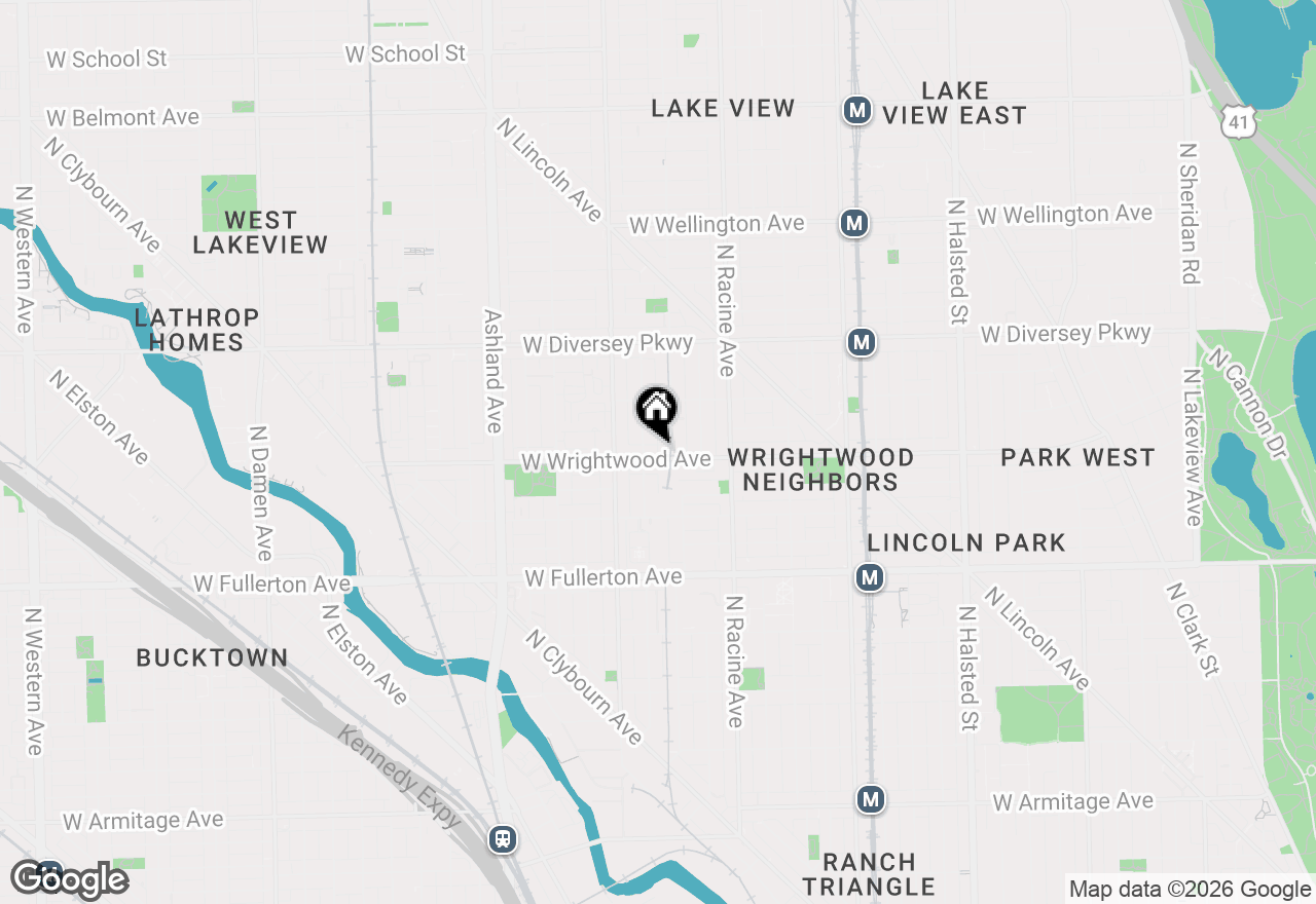 Map of 1314 W Wrightwood Avenue #2F, Chicago, IL 60614