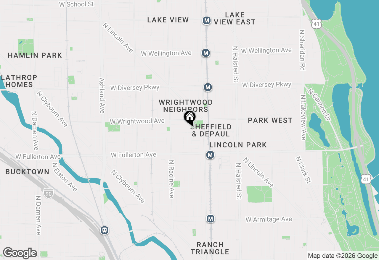Map of 1051 W Lill Avenue, Chicago, IL 60614
