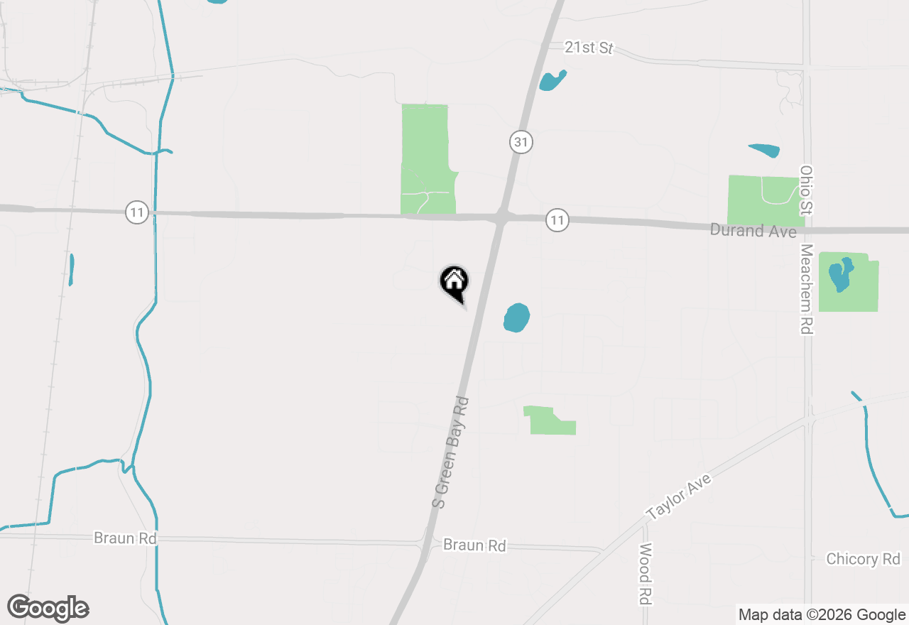 Map of 6238 Green Ridge Dr, Mount Pleasant, WI 53406