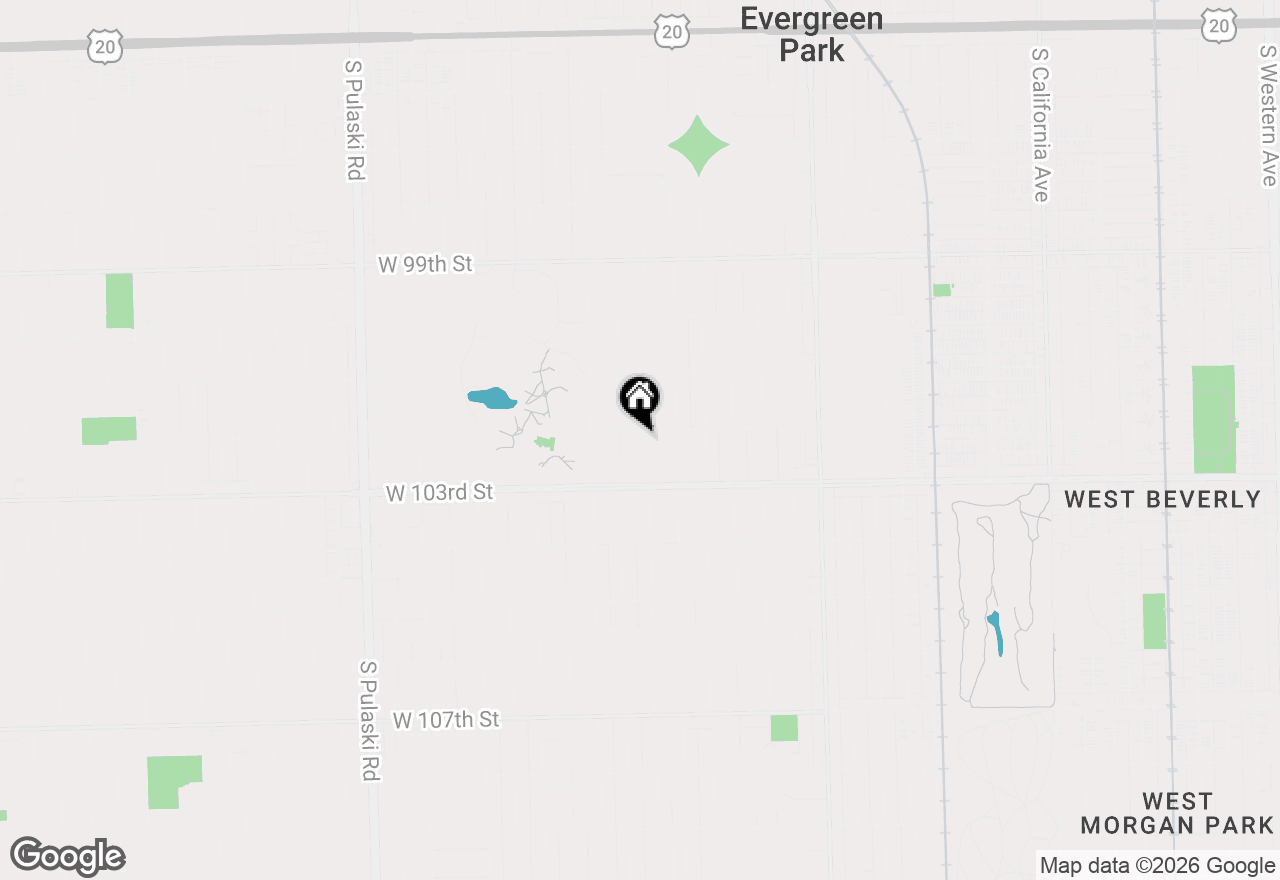 Map of 10206 S Saint Louis Avenue, Evergreen Park, IL 60805