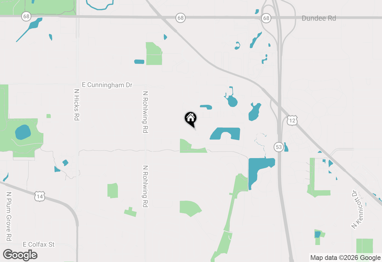 Map of 1040 E Grissom Drive, Palatine, IL 60074