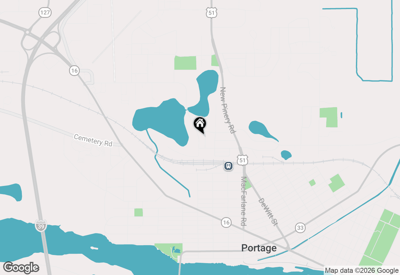 Map of 407 Silver Lake Drive, Portage, WI 53901