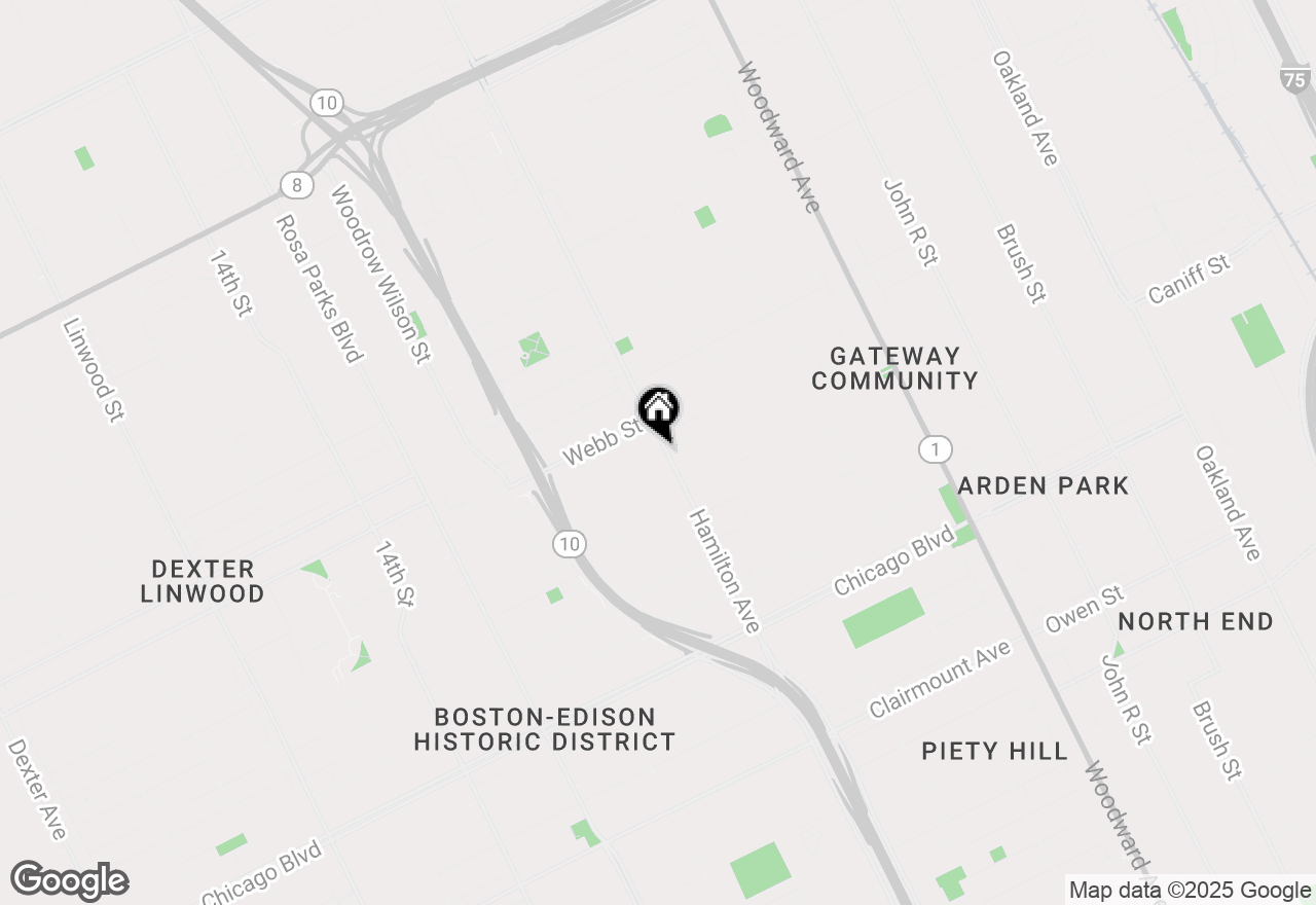 Map of 1111 Burlingame Street, Detroit, MI 48202