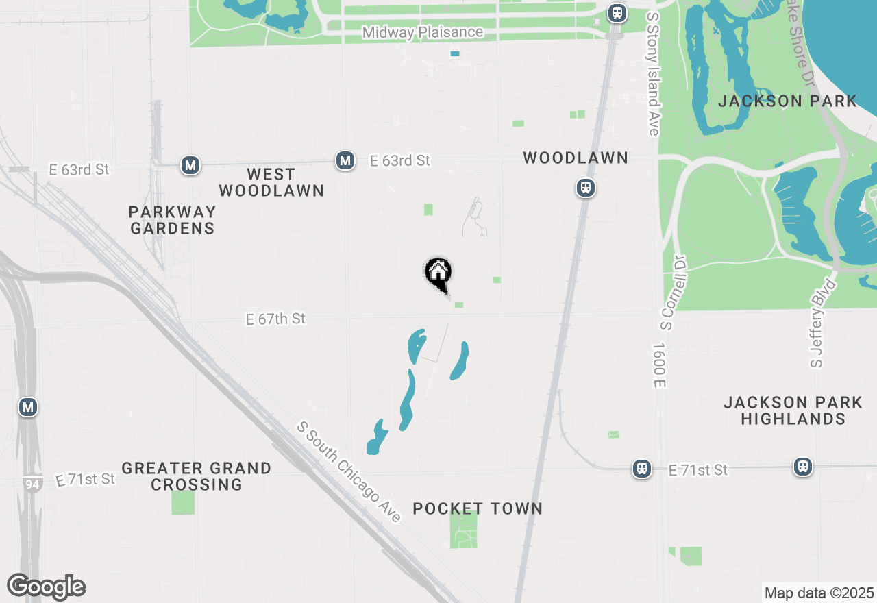 Map of 6634 S Greenwood Avenue #1B, Chicago, IL 60637