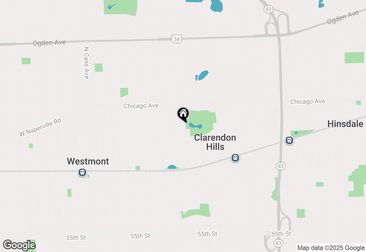 Map of 116 Oxford Avenue, Clarendon Hills, IL 60514