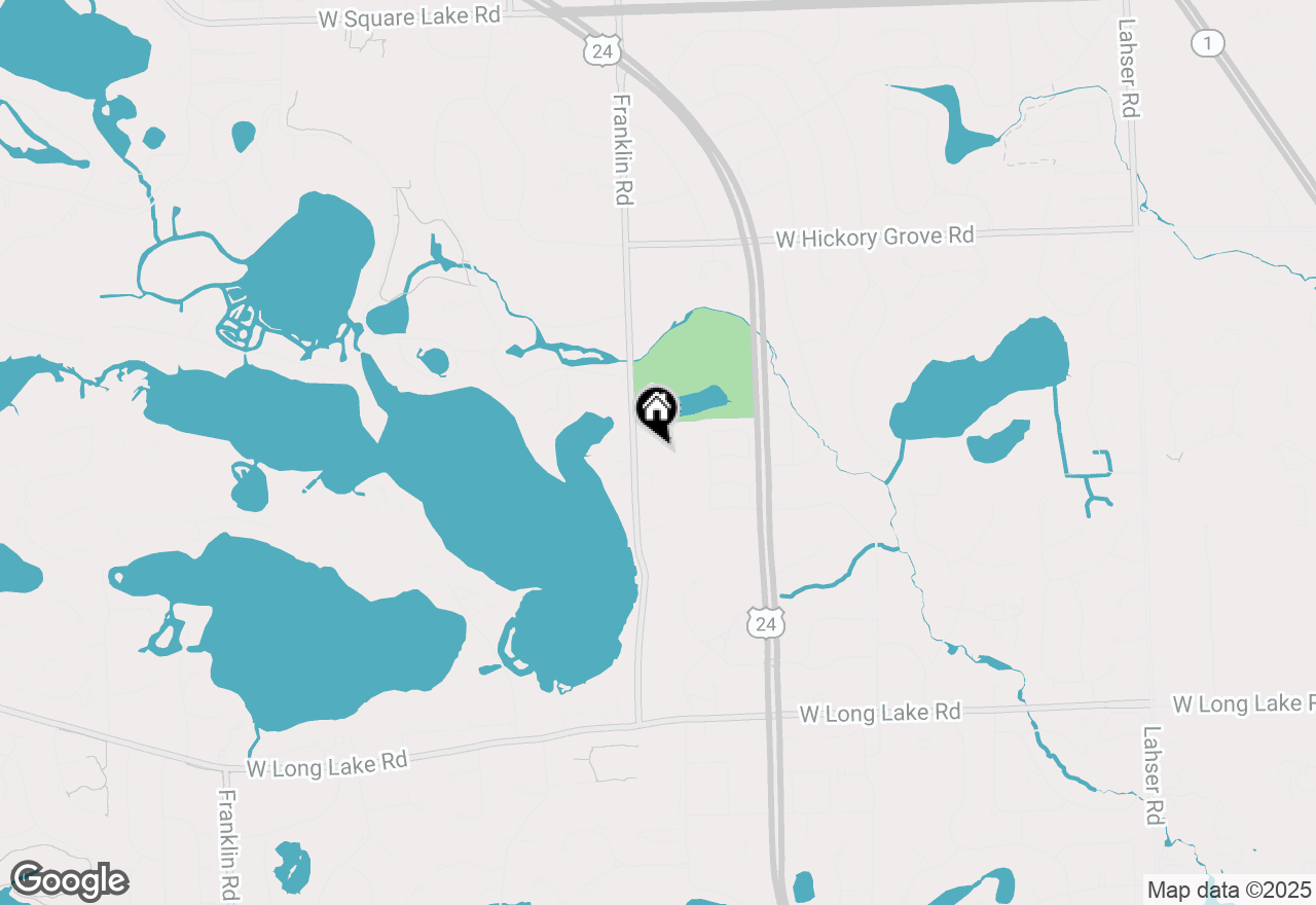 Map of 3433 Franklin Road, Bloomfield Hills, MI 48302