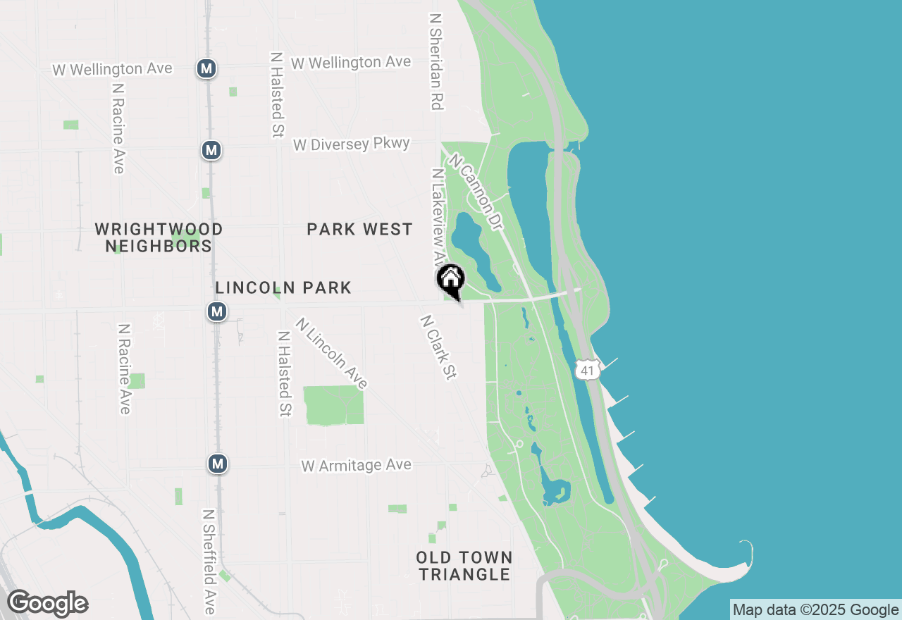 Map of 345 W Fullerton Parkway #1303, Chicago, IL 60614