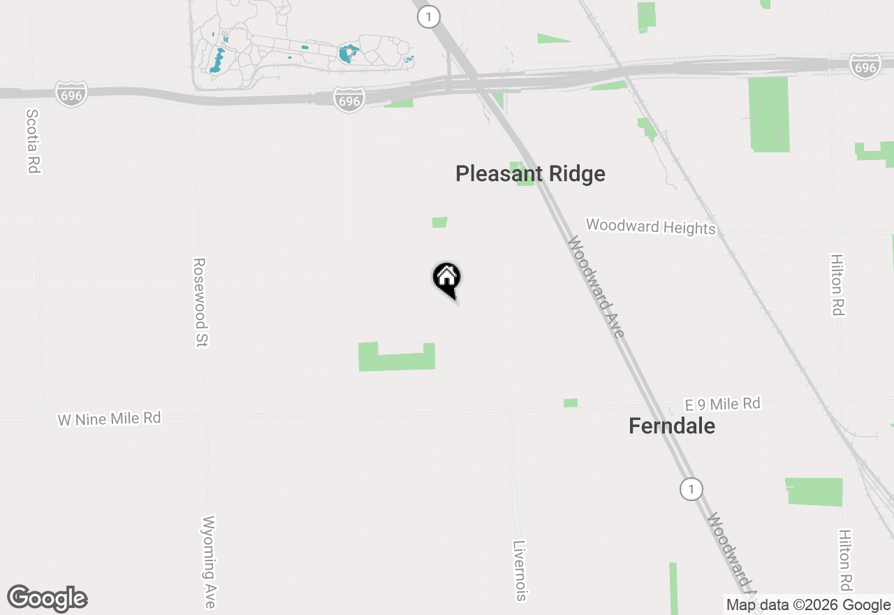 Map of 642 W Maplehurst Street, Ferndale, MI 48220