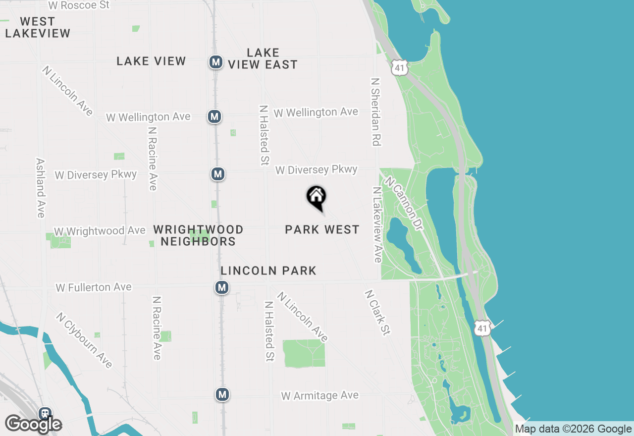 Map of 640 W Wrightwood Avenue #211, Chicago, IL 60614