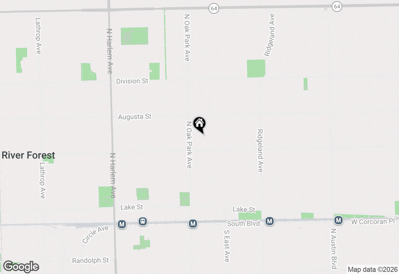 Map of 537 N Euclid Avenue, Oak Park, IL 60302