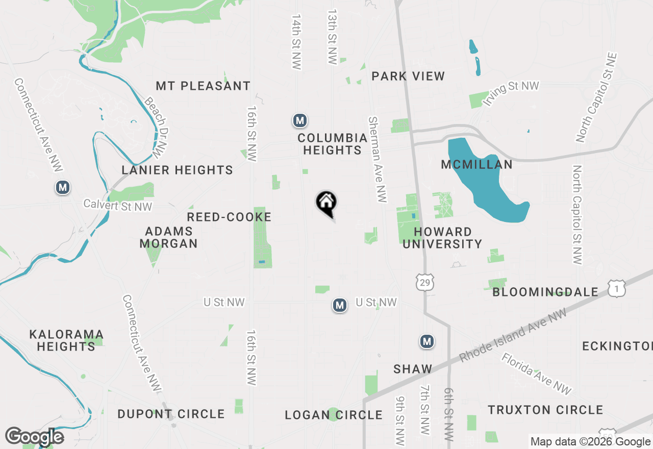 Map of 1308 Clifton Street Nw #105, Washington, DC 20009