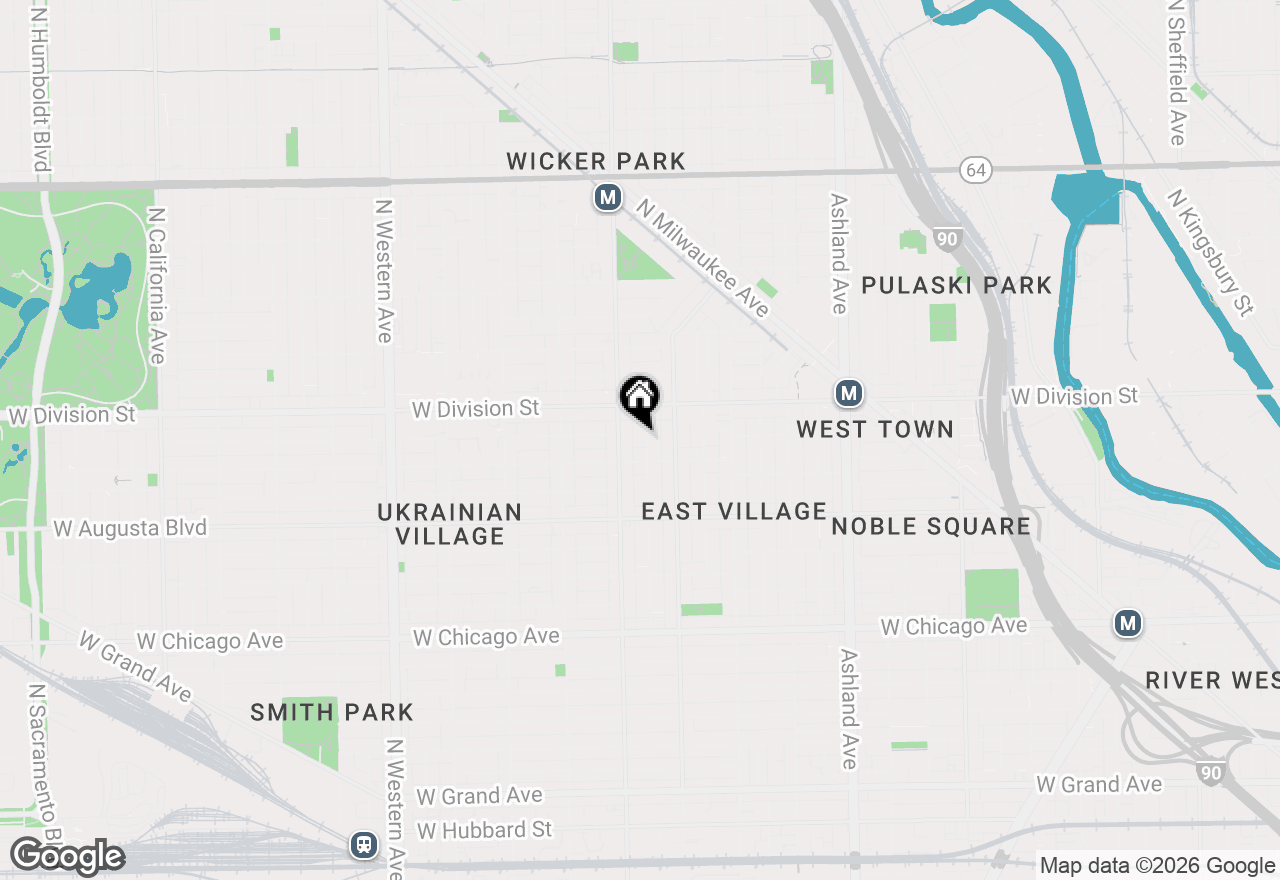 Map of 1122 N Winchester Avenue #2, Chicago, IL 60622