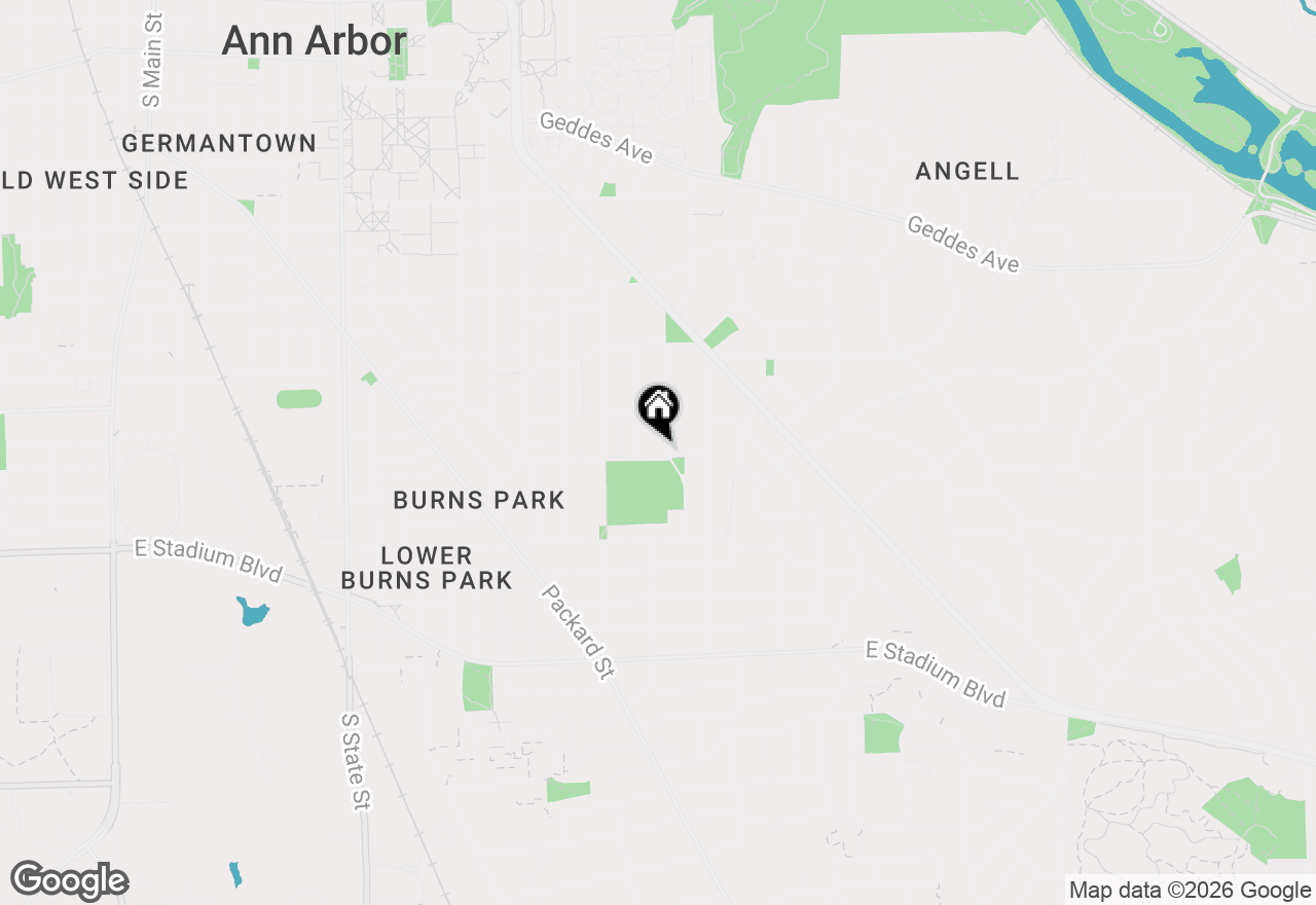 Map of 1158 Baldwin Avenue, Ann Arbor, MI 48104