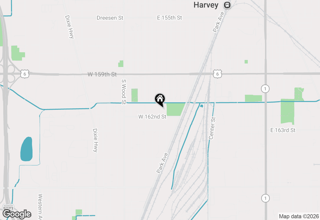 Map of 16134 Justine Street, Markham, IL 60428