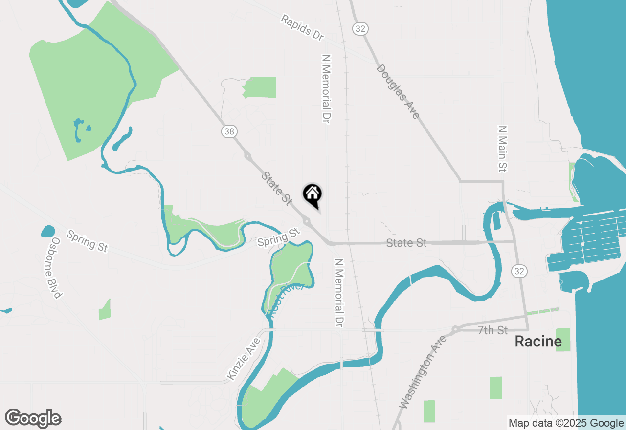 Map of 1628 West St, Racine, WI 53404