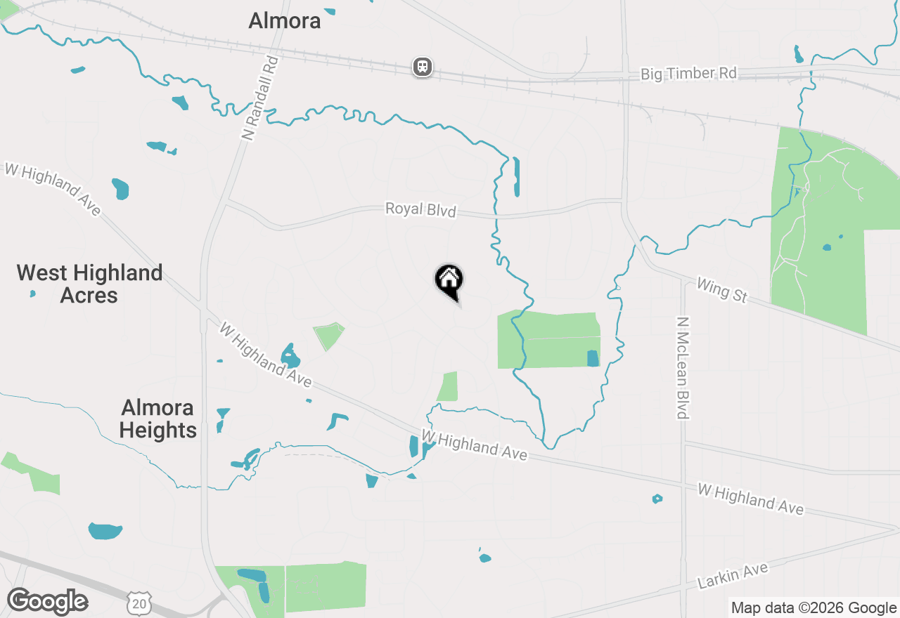 Map of 620 Canyon Lane, Elgin, IL 60123