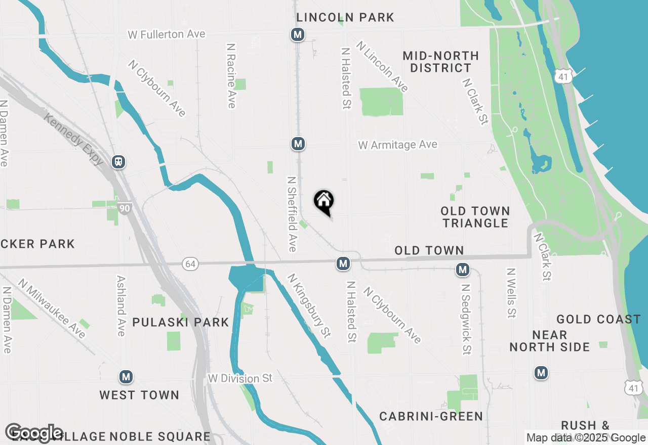 Map of 1719 N Fremont Street, Chicago, IL 60614