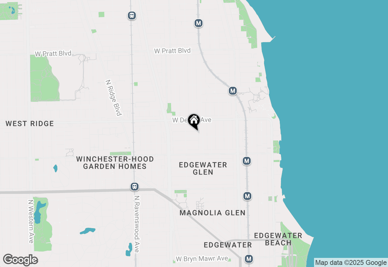 Map of 1432 W Rosemont Avenue #2N, Chicago, IL 60660